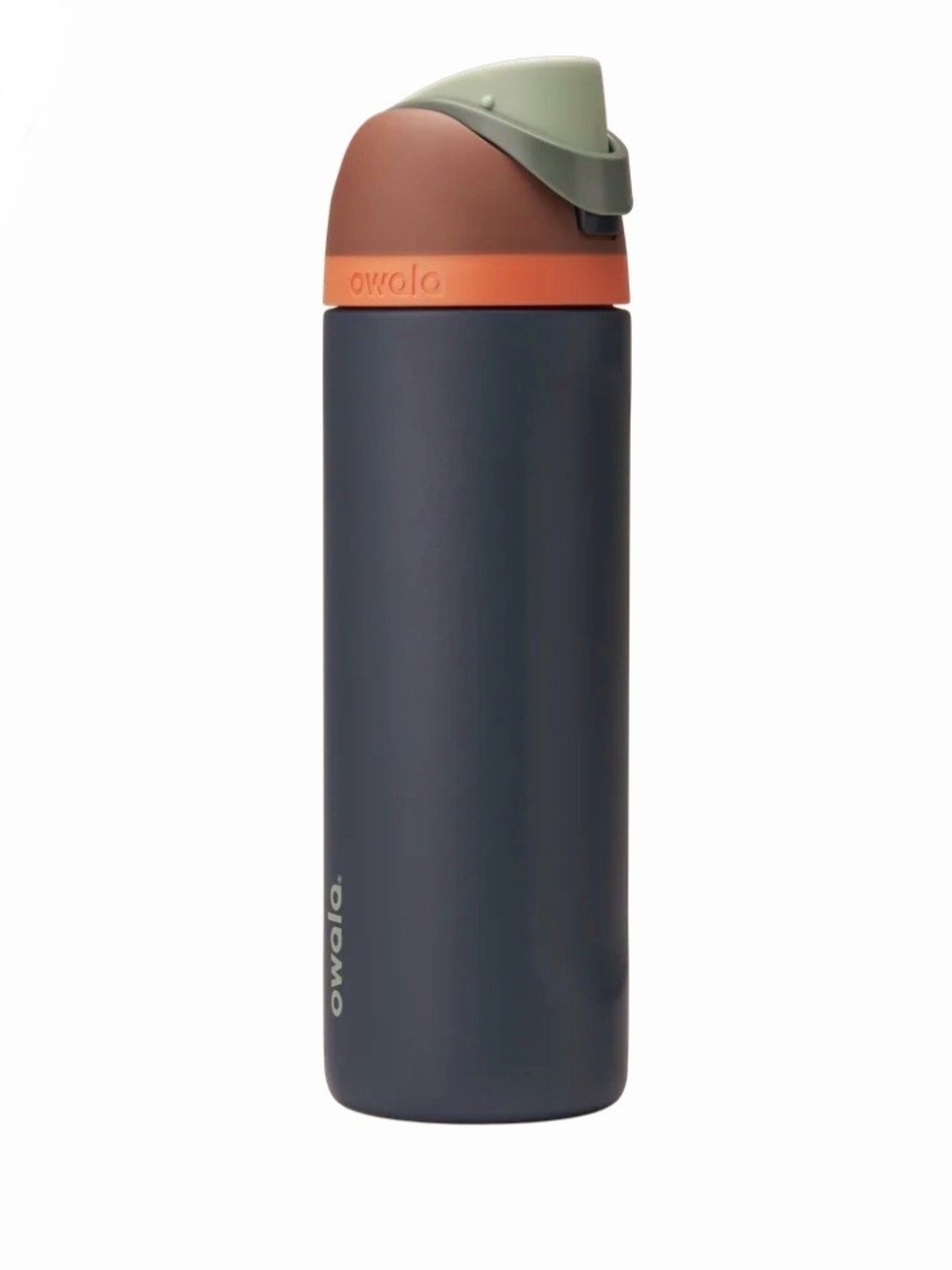 Owala Freesip 24 Oz Water Bottle - Navy Body with Olive & Terracotta Accents